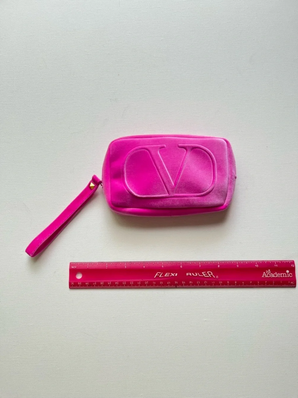 Valentino Pink Velvet Makeup Bag